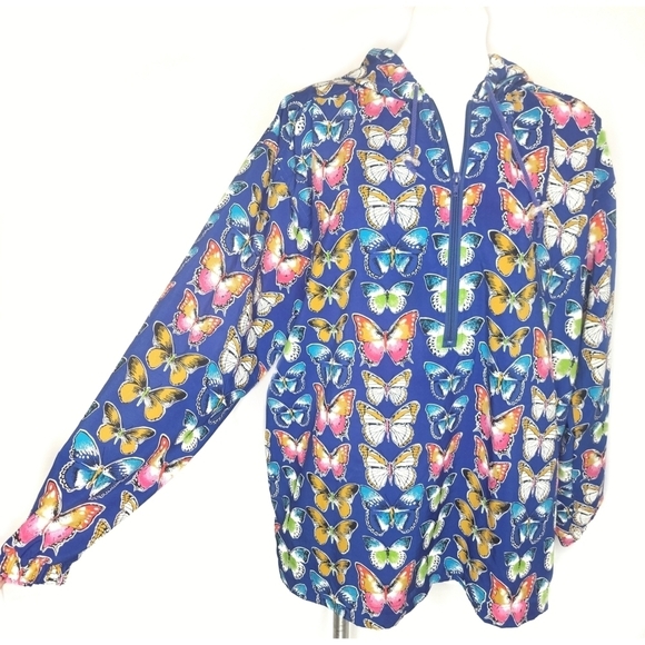 VNTG Butterfly Wind Breaker Hoody w/ Pockets! size XXL - Picture 2 of 11